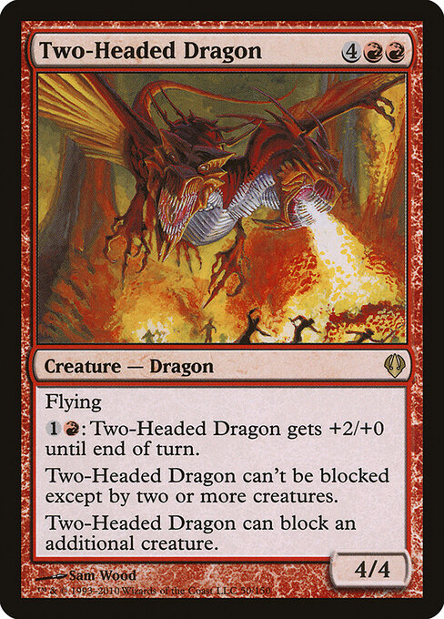 Two-Headed Dragon - Archenemy (#50) - Illustrated by Sam Wood - Magic: The Gathering Card