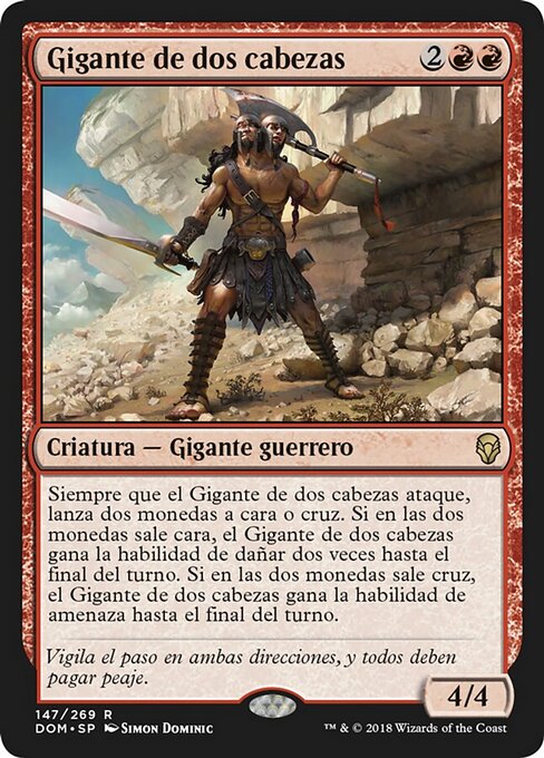 雙頭巨人 (Two-Headed Giant) - Dominaria (#147) - Illustrated by Simon Dominic - Magic: The Gathering Card