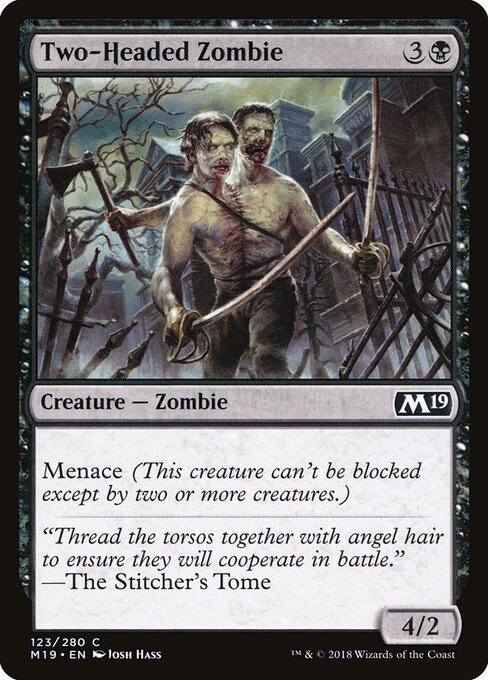 Two-Headed Zombie - Core Set 2019 Magic card