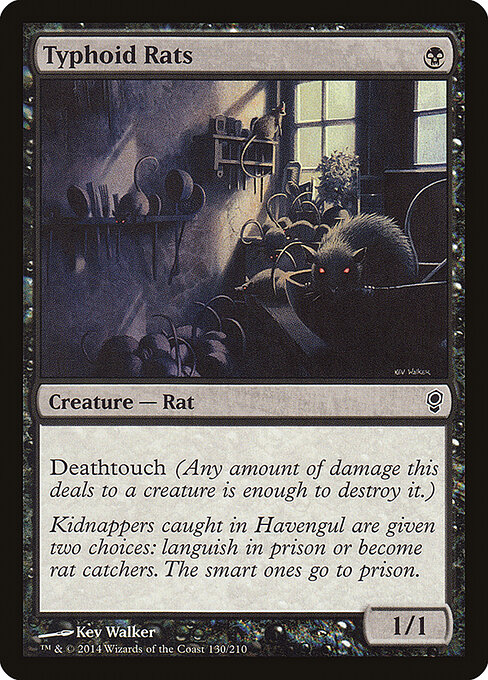 Ratas tifoideas (Typhoid Rats) - Fate Reforged (#89) - Illustrated by Dave Kendall - Magic: The Gathering Card