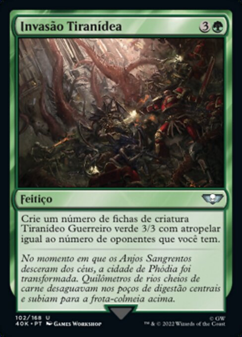 Invasão Tiranídea (Tyranid Invasion) - Warhammer 40,000 Commander (#102) - Illustrated by Games Workshop - Magic: The Gathering Card