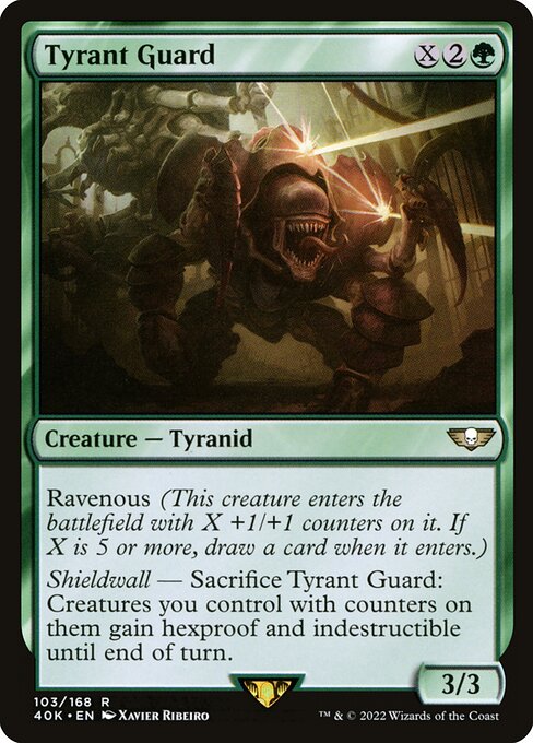 Guardia Tiránida (Tyrant Guard) - Warhammer 40,000 Commander (#103) - Illustrated by Xavier Ribeiro - Magic: The Gathering Card