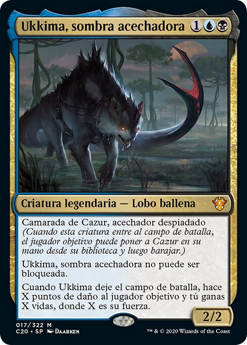 Ukkima, sombra acechadora (Ukkima, Stalking Shadow) - Commander 2020 (#17) - Illustrated by Daarken - Magic: The Gathering Card