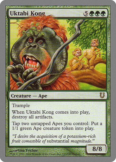 Uktabi Kong - Unhinged (#115) - Illustrated by Una Fricker - Magic: The Gathering Card