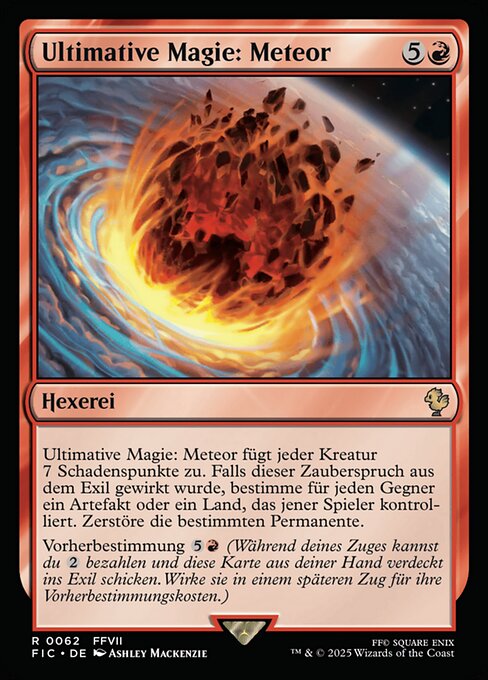 Ultimative Magie: Meteor (Ultimate Magic: Meteor) - Final Fantasy Commander (#62) - Illustrated by Ashley Mackenzie - Magic: The Gathering Card