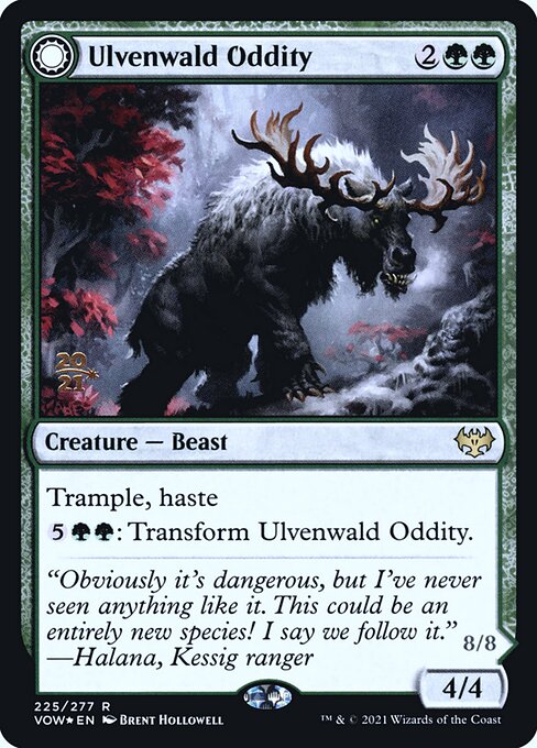 Ulvenwald Oddity // Ulvenwald Behemoth - Innistrad: Crimson Vow (#225) - Illustrated by Brent Hollowell - Magic: The Gathering Card