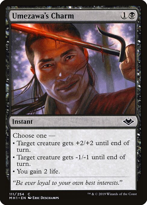 Umezawas Amulett (Umezawa's Charm) - Modern Horizons (#111) - Illustrated by Eric Deschamps - Magic: The Gathering Card