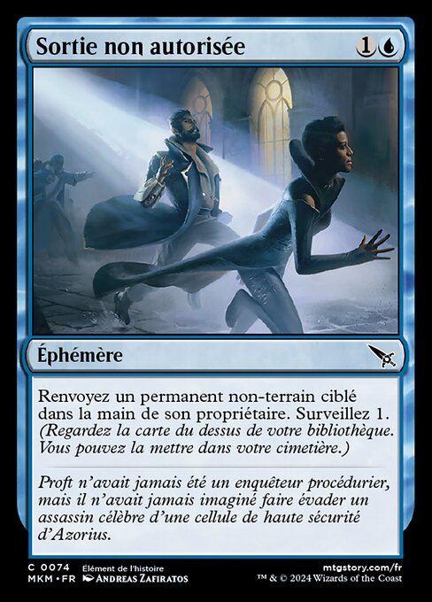 擅自脱逃 (Unauthorized Exit) - Murders at Karlov Manor (#298) - Illustrated by Stephen Stark - Magic: The Gathering Card