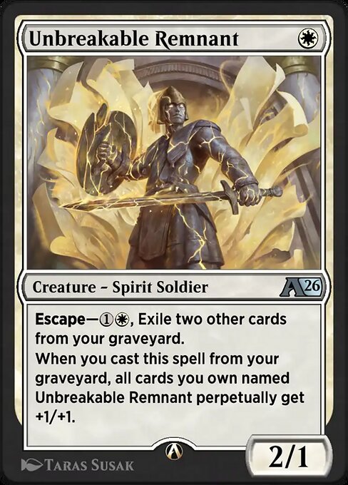 Unbreakable Remnant - Alchemy: Secrets of Strixhaven (#2) - Illustrated by Taras Susak - Magic: The Gathering Card
