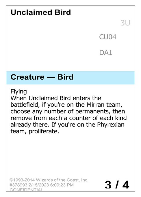 Unclaimed Bird - Unknown Event Magic card
