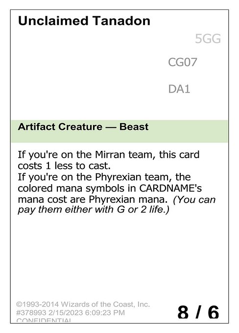 Unclaimed Tanadon - Unknown Event (#CG07) - Magic: The Gathering Card