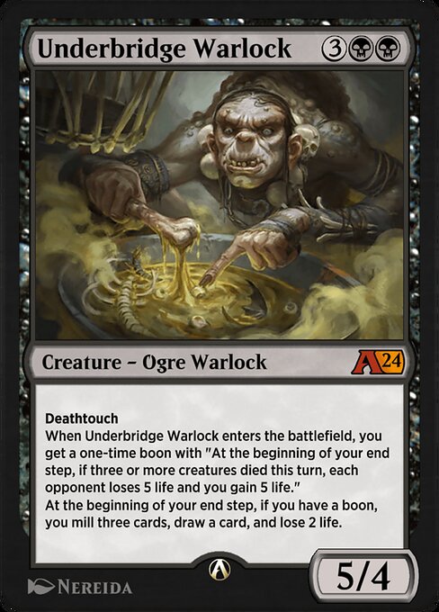 Underbridge Warlock - Alchemy: Wilds of Eldraine (#8) - Illustrated by Nereida - Magic: The Gathering Card