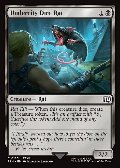 地下水路のウェアラット (Undercity Dire Rat) - Final Fantasy (#123) - Illustrated by Leonardo Santanna - Magic: The Gathering Card