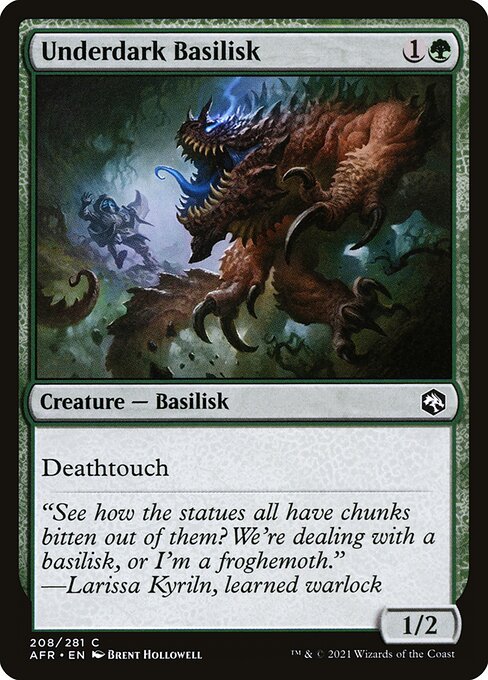 Underdark Basilisk - Adventures in the Forgotten Realms (#208) - Illustrated by Brent Hollowell - Magic: The Gathering Card