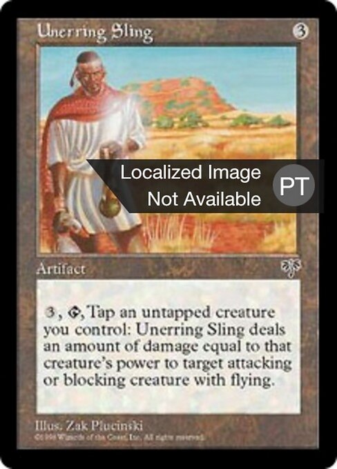 Fionda Infallibile (Unerring Sling) - Mirage (#322) - Illustrated by Zak Plucinski - Magic: The Gathering Card
