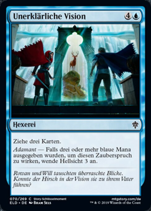 Unerklärliche Vision (Unexplained Vision) - Throne of Eldraine (#70) - Illustrated by Bram Sels - Magic: The Gathering Card