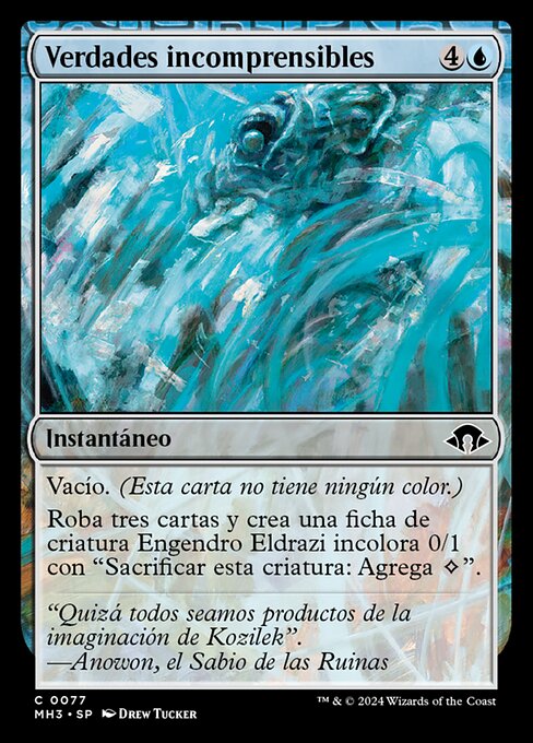 Verdades incomprensibles (Unfathomable Truths) - Modern Horizons 3 (#77) - Illustrated by Drew Tucker - Magic: The Gathering Card