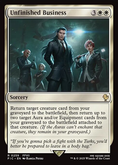 Unfinished Business - Final Fantasy Commander (#259) - Illustrated by Ramza Psyru - Magic: The Gathering Card