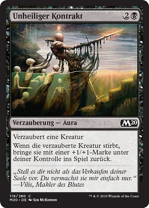 Нечестивый Договор (Unholy Indenture) - Core Set 2020 (#119) - Illustrated by Seb McKinnon - Magic: The Gathering Card