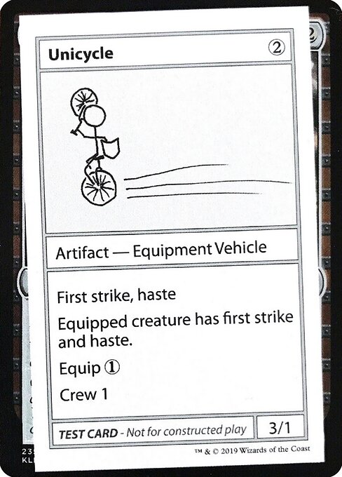 Unicycle - Mystery Booster Playtest Cards 2021 (#110) - Illustrated by Ari Nieh - Magic: The Gathering Card