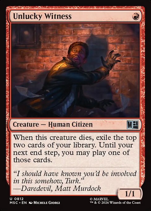 Unlucky Witness - Marvel Super Heroes Commander Magic card
