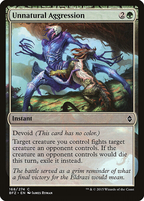 Unnatural Aggression - Battle for Zendikar (#168) - Illustrated by James Ryman - Magic: The Gathering Card
