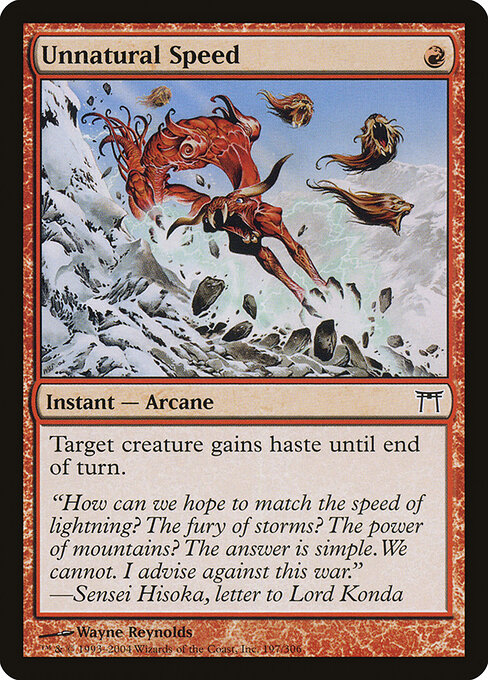 Unnatural Speed - Champions of Kamigawa Magic card