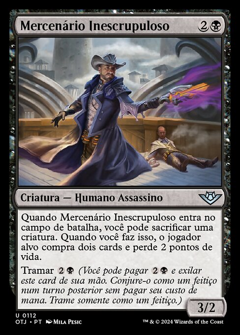 Consulente Spregiudicato (Unscrupulous Contractor) - Outlaws of Thunder Junction (#112) - Illustrated by Mila Pesic - Magic: The Gathering Card