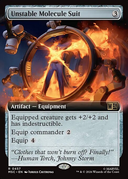 Instabiler Molekularanzug (Unstable Molecule Suit) - Marvel Super Heroes Commander (#116) - Illustrated by Jurijus Chitrovas - Magic: The Gathering Card