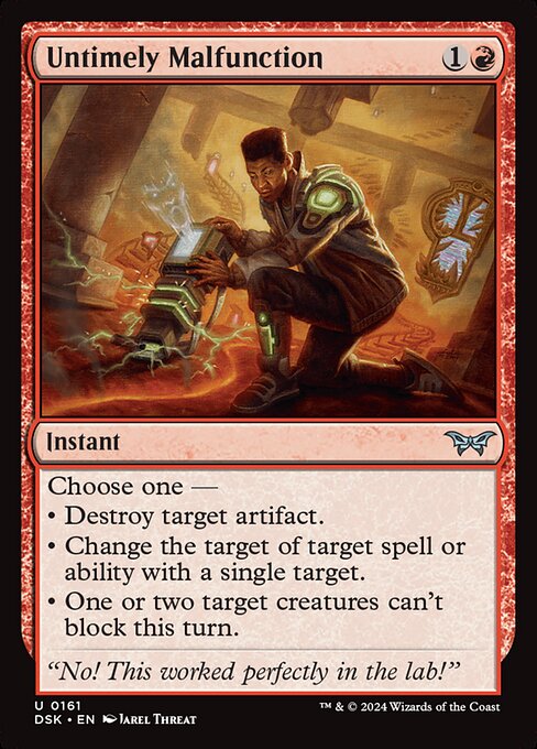 Untimely Malfunction - Duskmourn: House of Horror Magic card
