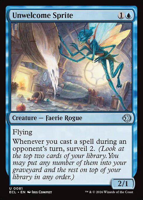 Hada non grata (Unwelcome Sprite) - Lorwyn Eclipsed (#81) - Illustrated by Iris Compiet - Magic: The Gathering Card