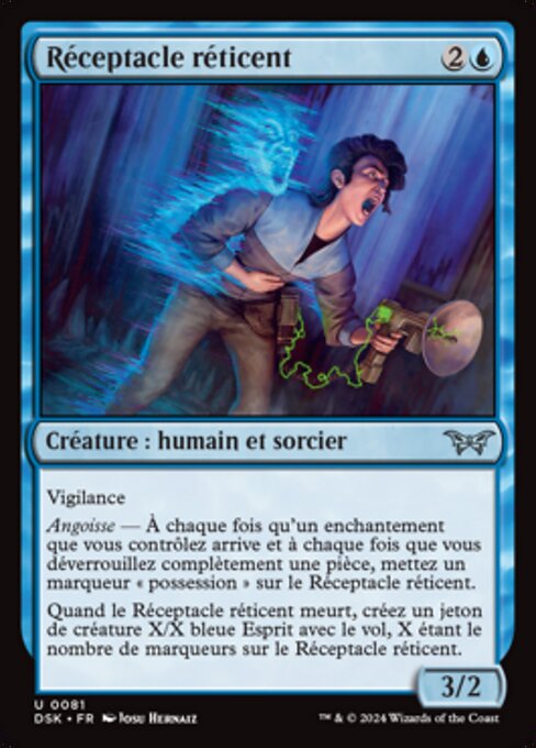 Unfreiwilliger Wirt (Unwilling Vessel) - Duskmourn: House of Horror (#81) - Illustrated by Josu Hernaiz - Magic: The Gathering Card