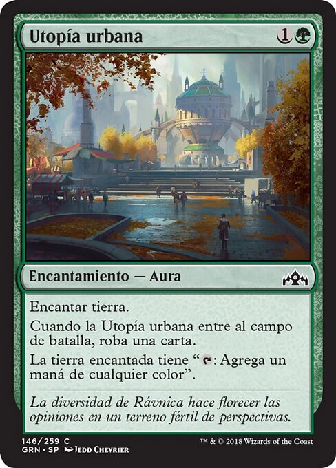 Utopia Urbana (Urban Utopia) - Guilds of Ravnica (#146) - Illustrated by Jedd Chevrier - Magic: The Gathering Card