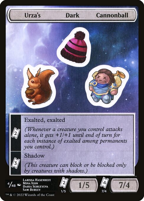 Urza's Dark Cannonball - Unfinity Sticker Sheets (#4) - Illustrated by Larissa Hasenheit & Mina Jeon - Magic: The Gathering Card