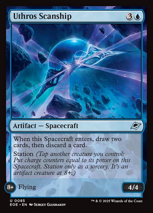 Uthros-Analyseschiff (Uthros Scanship) - Edge of Eternities (#85) - Illustrated by Sergey Glushakov - Magic: The Gathering Card