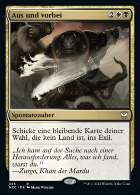 Aus und vorbei (Utter End) - New Capenna Commander (#356) - Illustrated by Mark Winters - Magic: The Gathering Card