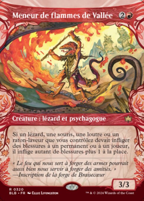 Invocallamas de Vallis (Valley Flamecaller) - Bloomburrow (#158) - Illustrated by Justin Gerard - Magic: The Gathering Card