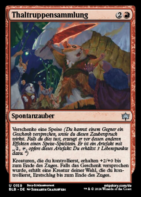 Thaltruppensammlung (Valley Rally) - Bloomburrow (#159) - Illustrated by Sidharth Chaturvedi - Magic: The Gathering Card