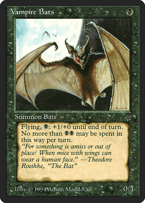 Morcegos Vampiros (Vampire Bats) - Fourth Edition Foreign Black Border (#167) - Illustrated by Anson Maddocks - Magic: The Gathering Card