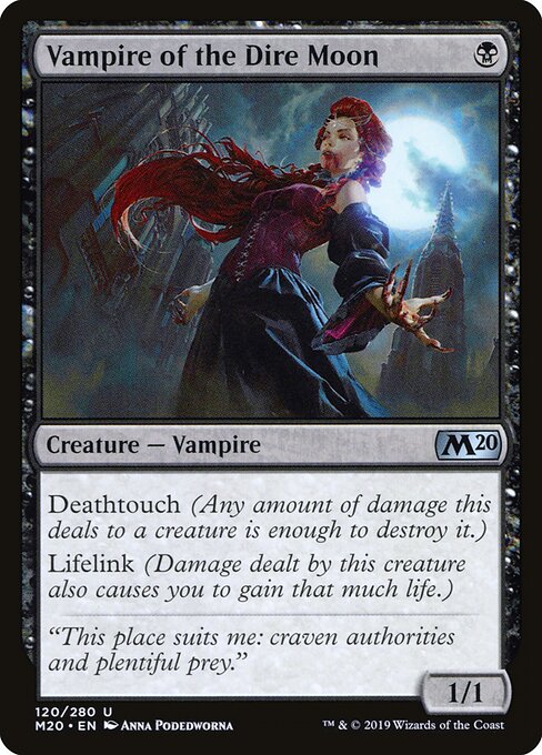 Vampire of the Dire Moon - Core Set 2020 (#120) - Illustrated by Anna Podedworna - Magic: The Gathering Card