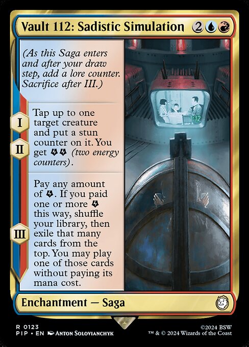 Abri 112 : simulation cruelle (Vault 112: Sadistic Simulation) - Fallout (#123) - Illustrated by Anton Solovianchyk - Magic: The Gathering Card