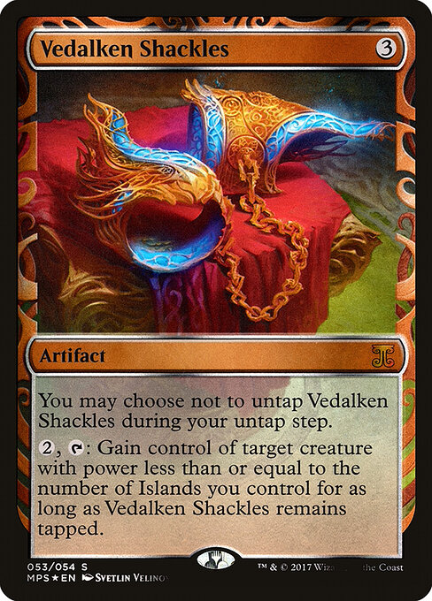 Grilletes vedalken (Vedalken Shackles) - Fifth Dawn (#164) - Illustrated by Mark Zug - Magic: The Gathering Card