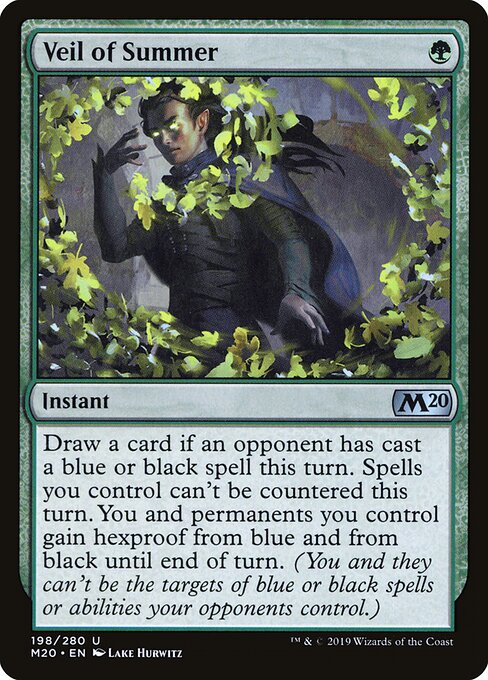 Veil of Summer - Core Set 2020 (#198) - Illustrated by Lake Hurwitz - Magic: The Gathering Card
