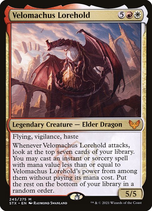 Velomachus Lorehold - Strixhaven: School of Mages (#245) - Illustrated by Raymond Swanland - Magic: The Gathering Card