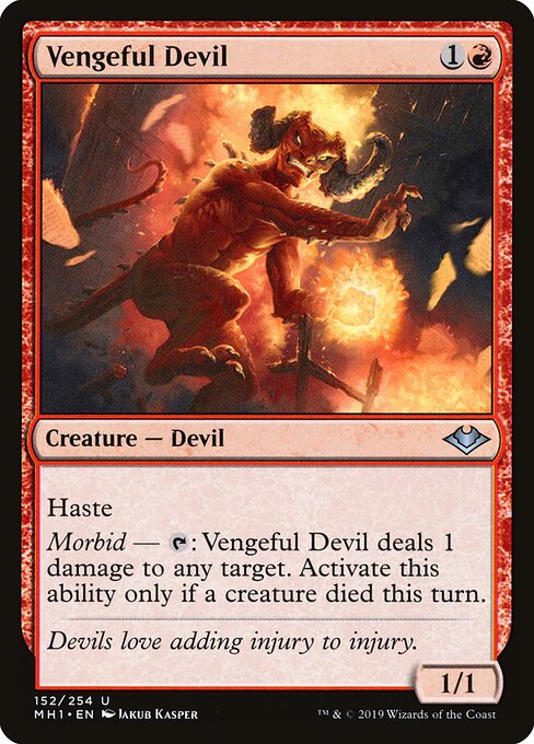 Rachsüchtiger Teufel (Vengeful Devil) - Modern Horizons (#152) - Illustrated by Jakub Kasper - Magic: The Gathering Card