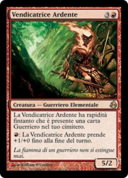 復讐に燃えた扇動者 (Vengeful Firebrand) - Morningtide (#111) - Illustrated by William O'Connor - Magic: The Gathering Card