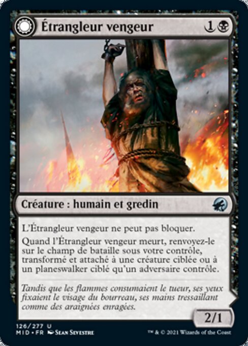 Vengeful Strangler // Strangling Grasp - Innistrad: Midnight Hunt (#126) - Illustrated by Sean Sevestre - Magic: The Gathering Card