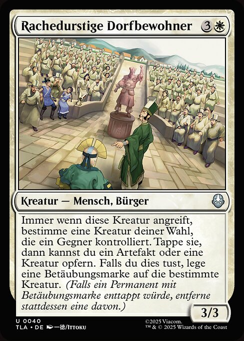復讐心に燃えた村人 (Vengeful Villagers) - Avatar: The Last Airbender (#40) - Illustrated by Ittoku - Magic: The Gathering Card