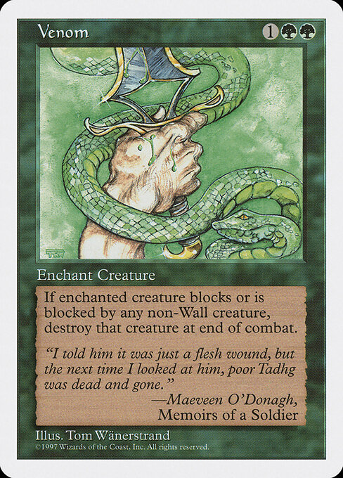 Venom - Fifth Edition (#336) - Illustrated by Tom Wänerstrand - Magic: The Gathering Card