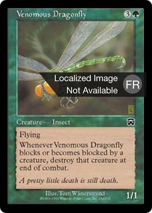 Libellule venimeuse (Venomous Dragonfly) - Mercadian Masques (#282) - Illustrated by Tom Wänerstrand - Magic: The Gathering Card